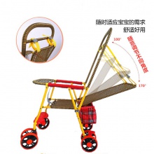 夏季仿竹藤婴儿推车可坐可躺轻便折叠藤编车宝宝小孩四轮推车
