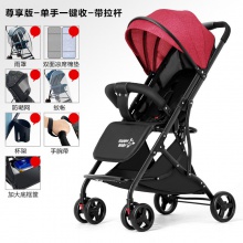 婴儿推车轻便折叠可坐可躺儿童宝宝小孩四轮推车一键收车