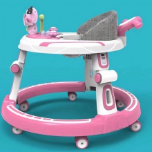 厂家供货婴儿学步车防侧翻音乐可坐宝宝起步车外贸多功能助步车