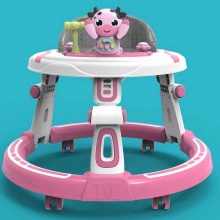厂家供货婴儿学步车防侧翻音乐可坐宝宝起步车外贸多功能助步车