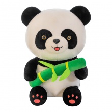 网红抱竹子熊猫毛绒公仔可爱国宝大熊猫布娃娃抱枕