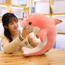 羽绒棉海洋生物毛绒玩具海豚抱枕女生睡觉抱布娃娃圣诞节礼物