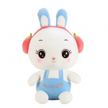 厂家新款可爱水果耳机兔子公仔萌萌兔毛绒玩具儿童礼物推荐公仔