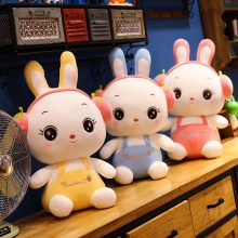 厂家新款可爱水果耳机兔子公仔萌萌兔毛绒玩具儿童礼物推荐公仔