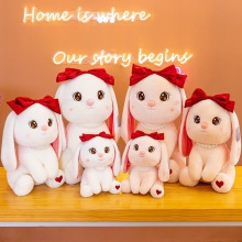 新款情侣兔子毛绒玩具长耳小白兔公仔抱枕娃娃机公仔