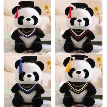 熊猫博士公仔硕士熊毛绒玩具玩偶创意娃娃毕业季留念礼物可印logo