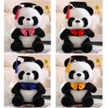 熊猫博士公仔硕士熊毛绒玩具玩偶创意娃娃毕业季留念礼物可印logo