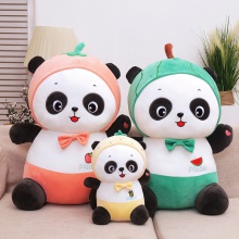 可爱水果熊猫公仔女生床上陪睡公仔萌系摆饰 毛绒玩具