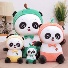 可爱水果熊猫公仔女生床上陪睡公仔萌系摆饰 毛绒玩具