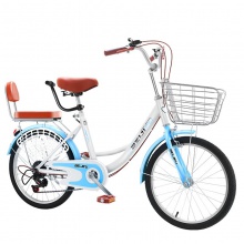 成人自行车20/22/24寸复古带靠背亲子单车轻便变速代步车