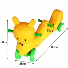 幼儿园多人协力车比赛车儿童室内双人助力车户外可转弯三人滑行车