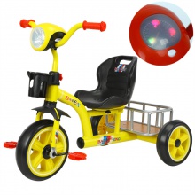 儿童脚踏三轮车多功能带铁储物筐宝宝玩具车无印简约轻便