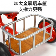 儿童脚踏三轮车多功能带铁储物筐宝宝玩具车无印简约轻便
