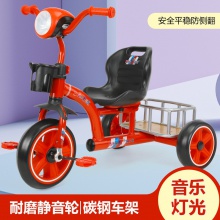 儿童脚踏三轮车多功能带铁储物筐宝宝玩具车无印简约轻便