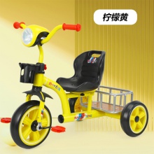 儿童脚踏三轮车多功能带铁储物筐宝宝玩具车无印简约轻便