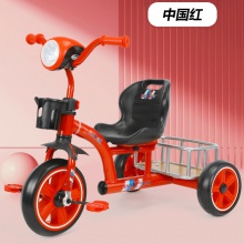 儿童脚踏三轮车多功能带铁储物筐宝宝玩具车无印简约轻便