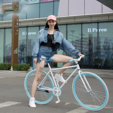 公路车自行车倒刹实心胎轻便单车公路活飞跑车网红男女学生大人
