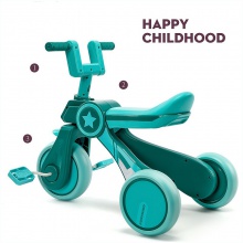 儿童三轮脚踏车音乐男宝宝滑行平衡车1-3-5岁儿童滑步脚踏自行车