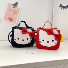 包包女2023新款可爱时尚INS风韩版猫咪儿童包迷你pu零钱包单肩包