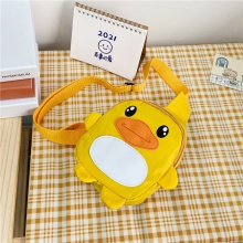 包包女儿童2023新款企鹅卡通纯色男孩斜挎包女孩可爱胸包