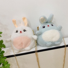 包包女2023新款毛绒单肩可爱玩偶女包小熊兔子斜挎包女包