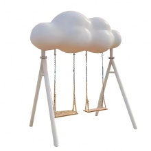 户外云朵秋千景区创意双人秋千玻璃钢云朵秋千装饰摆件