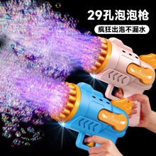 29孔泡泡枪手持电动发光玩具全自动加特林泡泡机儿童玩具地摊