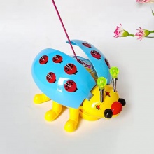 电动牵绳七星瓢虫万向甲壳虫灯光音乐宝宝电动有声玩具 地摊货源