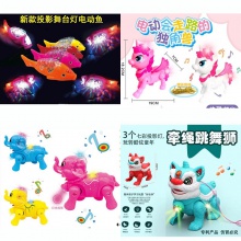 电动牵绳七星瓢虫万向甲壳虫灯光音乐宝宝电动有声玩具 地摊货源