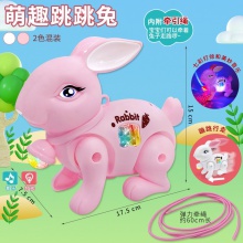 牵绳兔子小猪行走兔子炫彩灯光动感音乐儿童玩具地摊夜市