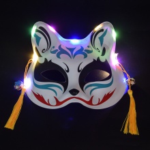 抖音同款狐狸面具流苏猫脸发光面具而她玩具礼品地摊景区演出道具