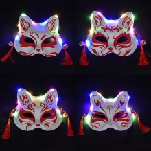 抖音同款狐狸面具流苏猫脸发光面具而她玩具礼品地摊景区演出道具