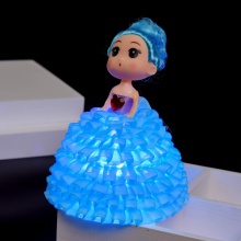 新款发光迷糊娃娃椭圆裙撑七彩闪灯娃娃 地摊LED18cm闪光娃娃