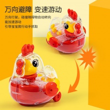 抖音儿童电动发光玩具摇摆鸭子夜市地摊透明万向声光音乐