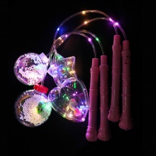 网红娃娃发光灯笼球 三挡开关夜市玩具LED透明手提波波球