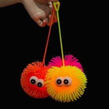 凸眼毛毛球 闪光毛毛球发泄球 闪光玩具厂家直供