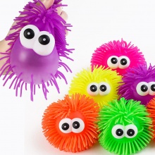 凸眼毛毛球 闪光毛毛球发泄球 闪光玩具厂家直供