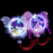 新款闪光天使娃娃兔子水晶球 10寸手提发光灯笼地摊玩具