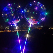 抖音波波球发光气球夜光卡通地摊透明网红气球新款微商地摊小
