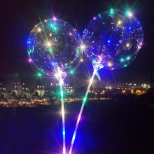 抖音波波球发光气球夜光卡通地摊透明网红气球新款微商地摊小