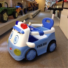 警车联盟遥控1-5岁儿童可坐四轮玩具推车电动汽车 推把款