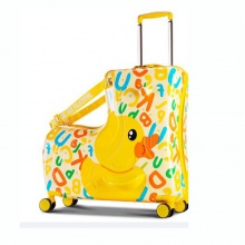 小黄鸭拉杆箱儿童行李箱可坐骑拉杆箱木马万向轮儿童密码箱拉杆箱