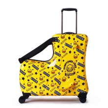 小黄鸭拉杆箱儿童行李箱可坐骑拉杆箱木马万向轮儿童密码箱拉杆箱