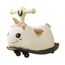 儿童扭扭车毛绒玩具车男女宝宝灯光音乐万向轮摇马室内溜溜车