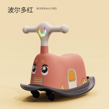 儿童扭扭车毛绒玩具车男女宝宝灯光音乐万向轮摇马室内溜溜车