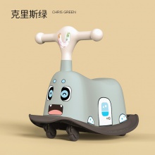 儿童扭扭车毛绒玩具车男女宝宝灯光音乐万向轮摇马室内溜溜车