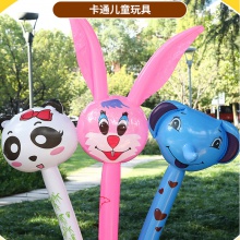 PVC充气儿童卡通动物头长棒玩具 夜市公园地推礼品充气玩具