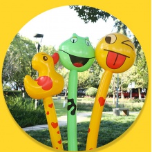 PVC充气儿童卡通动物头长棒玩具 夜市公园地推礼品充气玩具