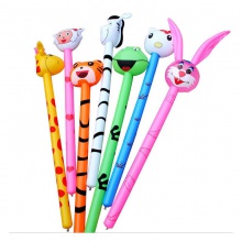 PVC充气儿童卡通动物头长棒玩具 夜市公园地推礼品充气玩具