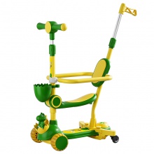 儿童滑板车可坐万向轮多功能宝宝滑行三轮车男女孩手推车遛娃神器